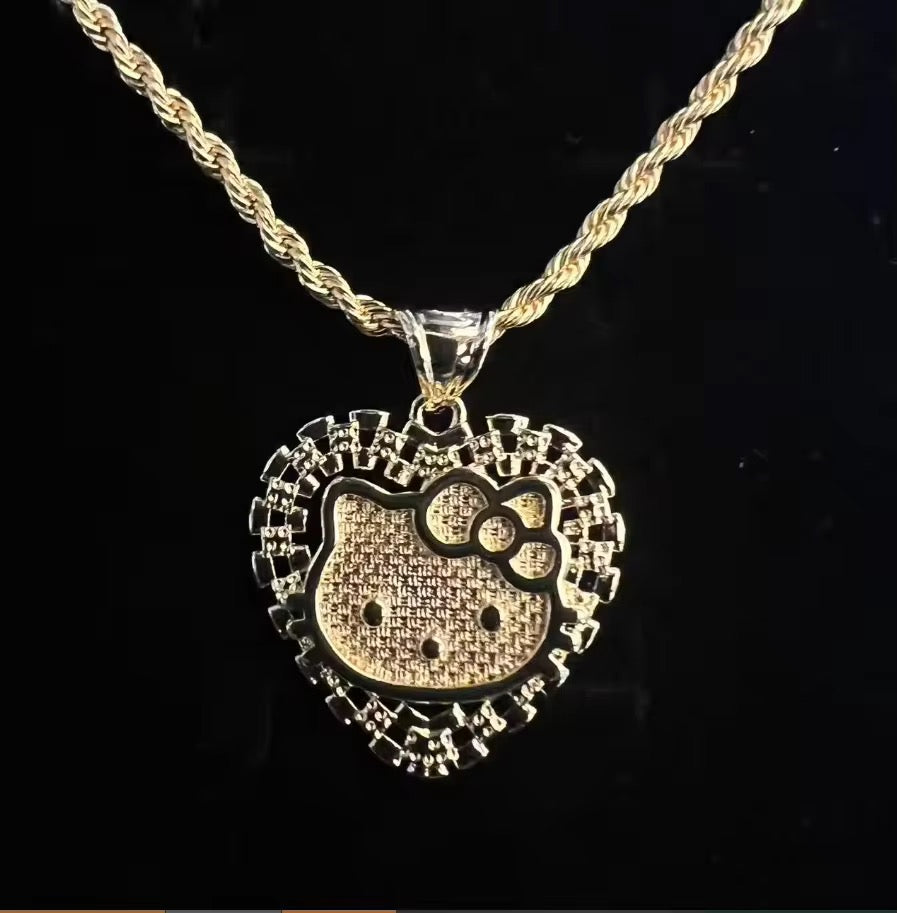 HK FACE HRT ROLEX NECKLACE