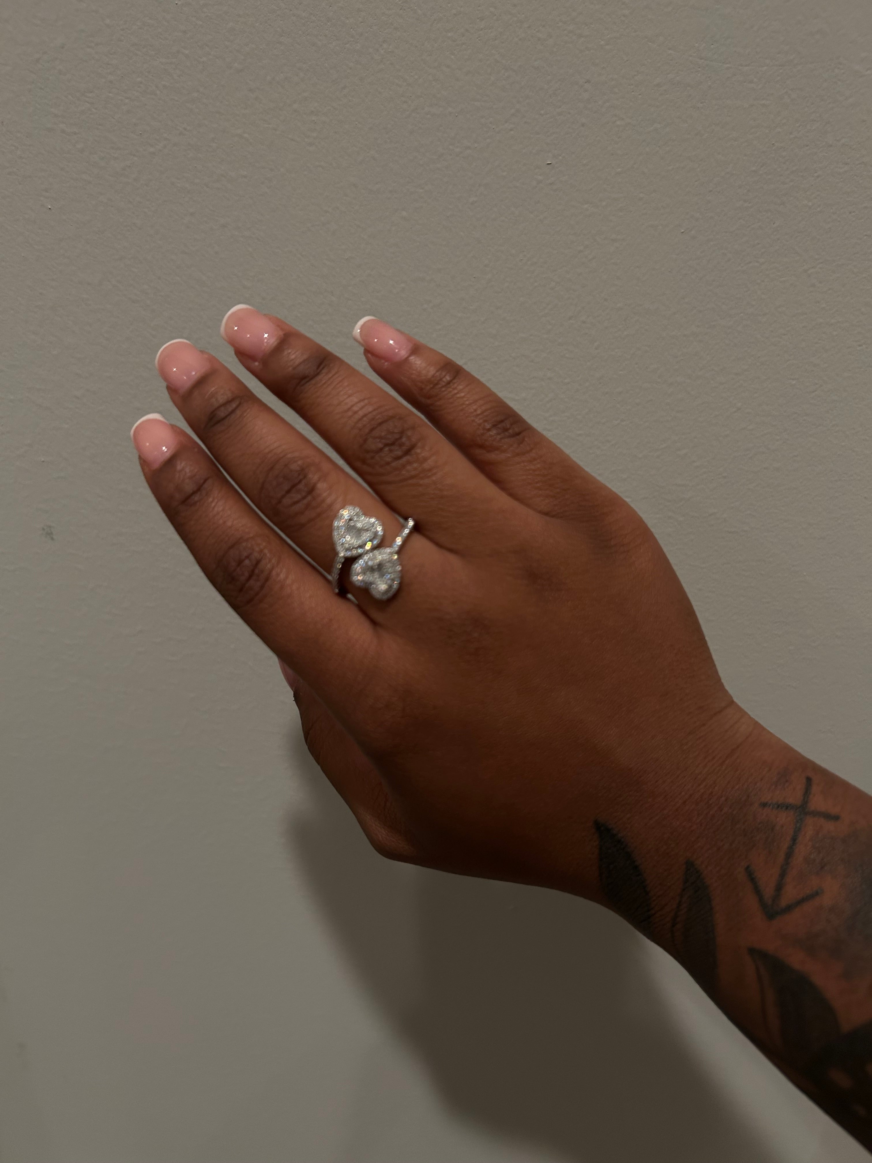 Double hearted ring
